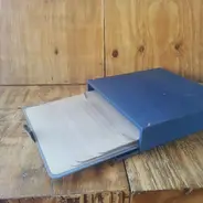 Vintage Schallplattenbox - in blau, für 10 LPs