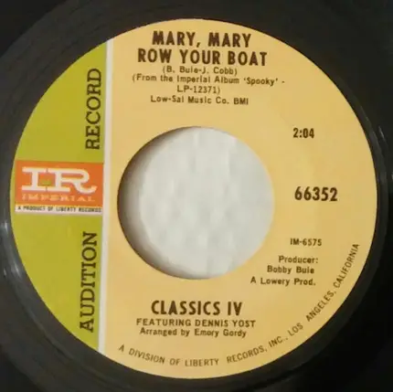 Traces Mary Mary Row Your Boat The Classics IV 7inch