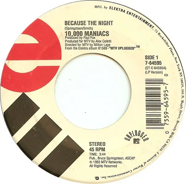 10,000 MANIACS - Because The Night - 7inch x 1