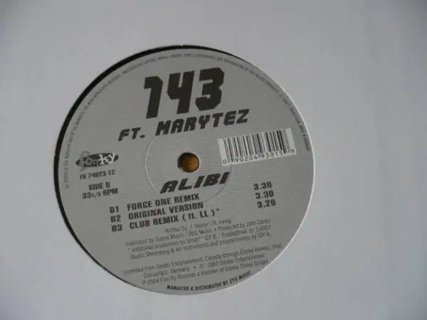 143 FEAT. MARYTEZ - Alibi - 12 inch x 1