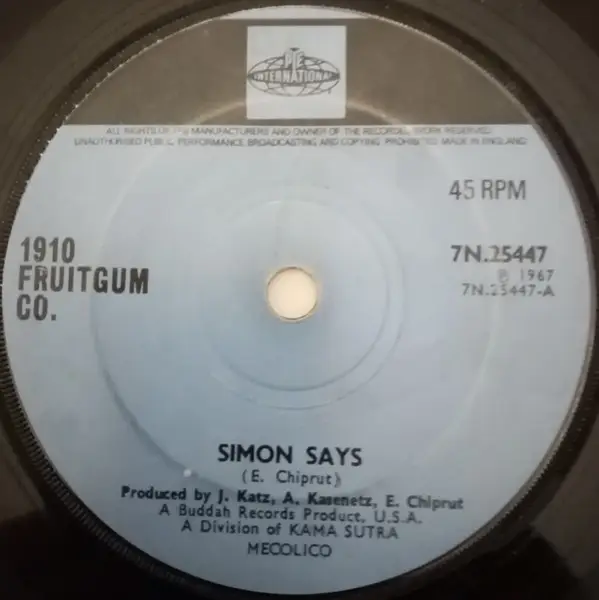 1910 FRUITGUM COMPANY - Simon Says (SOLID CENTRE) - Disque 45T x 1