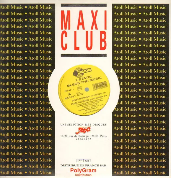2 STATIC - Bless The Music - Disque Maxi x 1
