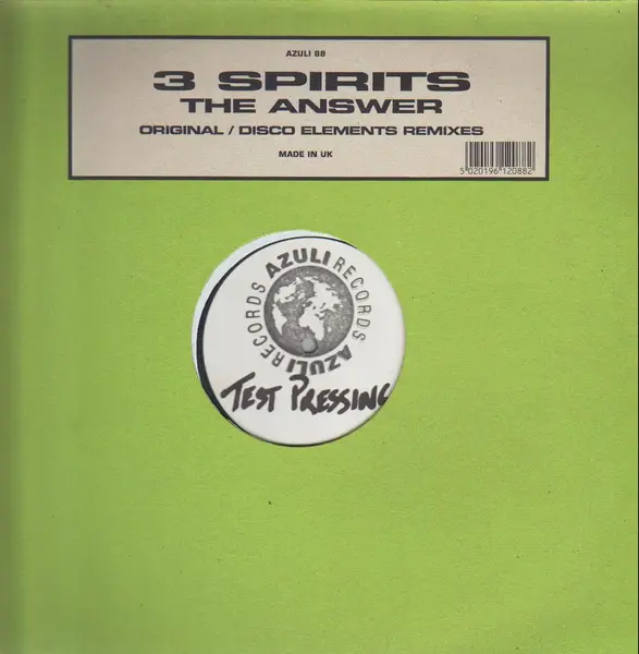 3 SPIRITS - The Answer (Original / Disco Elements Remixes) - 12 inch x 1