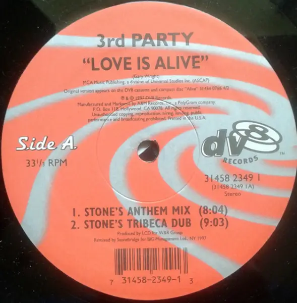 3RD PARTY - Love Is Alive (ORANGE LABELS) - Disque Maxi x 1