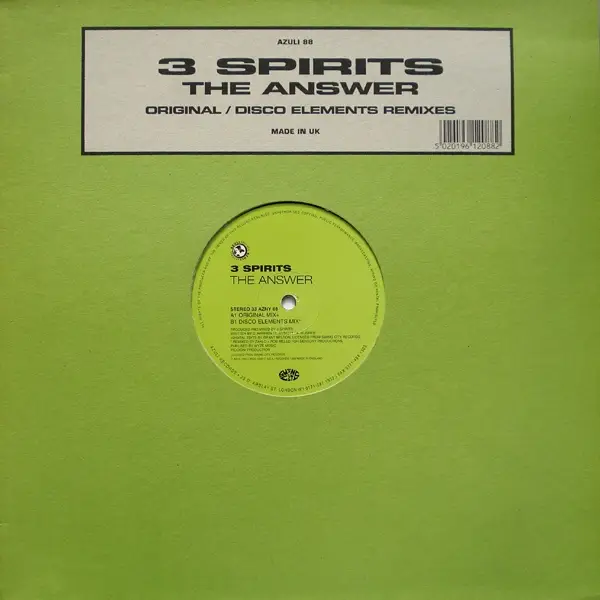 3 SPIRITS - The Answer (Original / Disco Elements Remixes) - 12 inch x 1