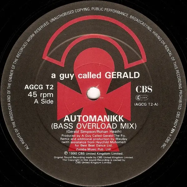 A GUY CALLED GERALD - Automanikk (Bass Overload Mix) (NO COVER) - Disque Maxi x 1