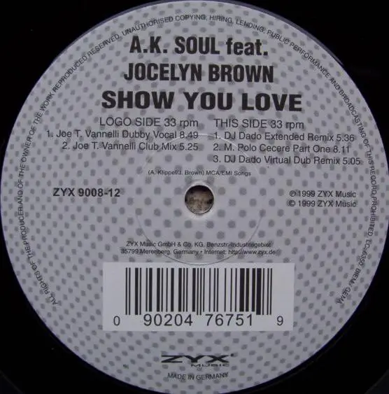A.K. SOUL - Show You Love - Disque Maxi x 1