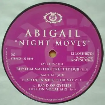ABIGAIL - Night Moves - 12 inch x 1