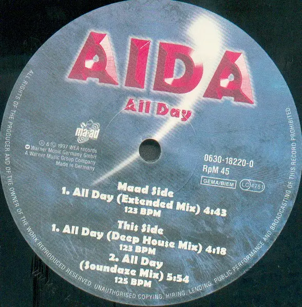 AIDA - All Day - Disque Maxi x 1