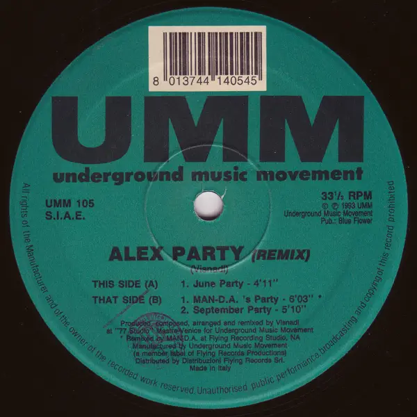 ALEX PARTY - Alex Party (Remix) - 12 inch x 1