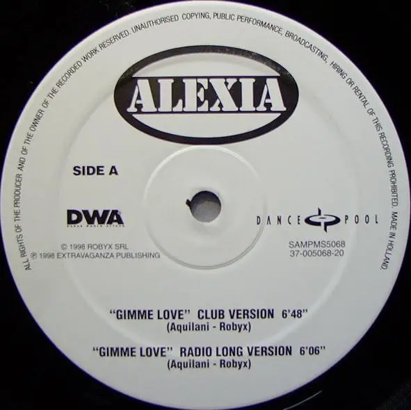 ALEXIA - Gimme Love - Disque Maxi x 1