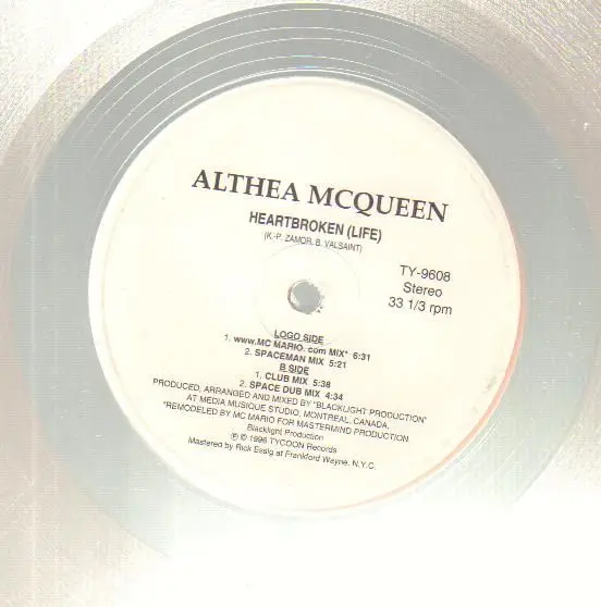 ALTHEA MCQUEEN - Heartbroken (ORANGE VINYL) - 12 inch x 1