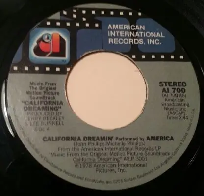 AMERICA - California Dreaming - Disque 45T x 1