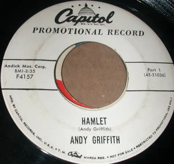ANDY GRIFFITH - Hamlet - 7inch x 1