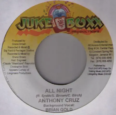 ANTHONY CRUZ / KEISHERA FEAT. SHAGGY - All Night / Feels Right - 7inch x 1