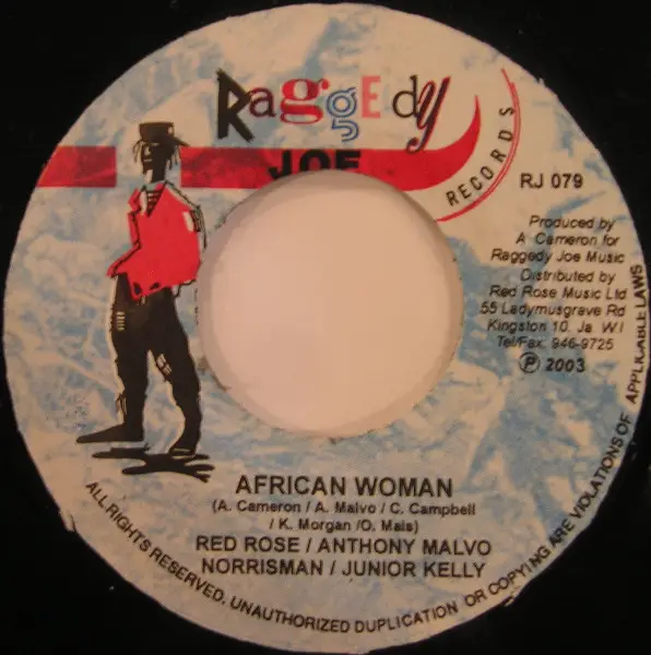 ANTHONY RED ROSE / ANTHONY MALVO / NORRISMAN / JUNIOR KELLY - African Woman - Disque 45T x 1