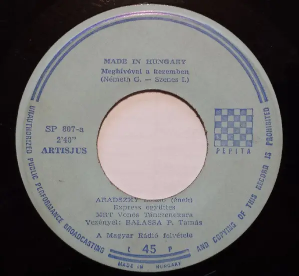 ARADSZKY LÁSZLÓ - Meghívóval A Kezemben/ Voltam Én Is Fára Mászó Kisgyerek - Disque 45T x 1