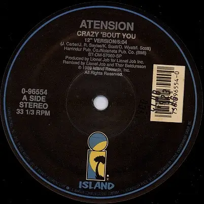 ATENSION - Crazy 'Bout You - Disque Maxi x 1