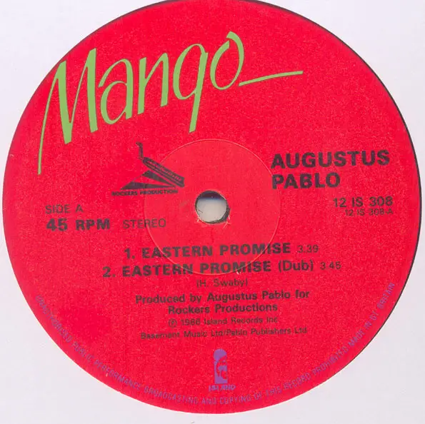 AUGUSTUS PABLO - Eastern Promise / Sukiyaki - Disque Maxi x 1
