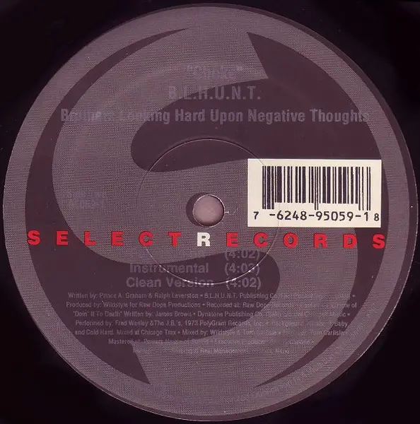 B.L.H.U.N.T. (BROTHERS LOOKING HARD UPON NEGATIVE THOUGHTS) - Choke - Disque Maxi x 1