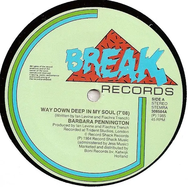 BARBARA PENNINGTON - Way Down Deep In My Soul - Disque Maxi x 1