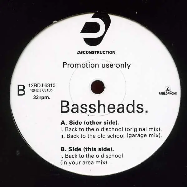 BASSHEADS - Back To The Old School (PROMO) - Disque Maxi x 1
