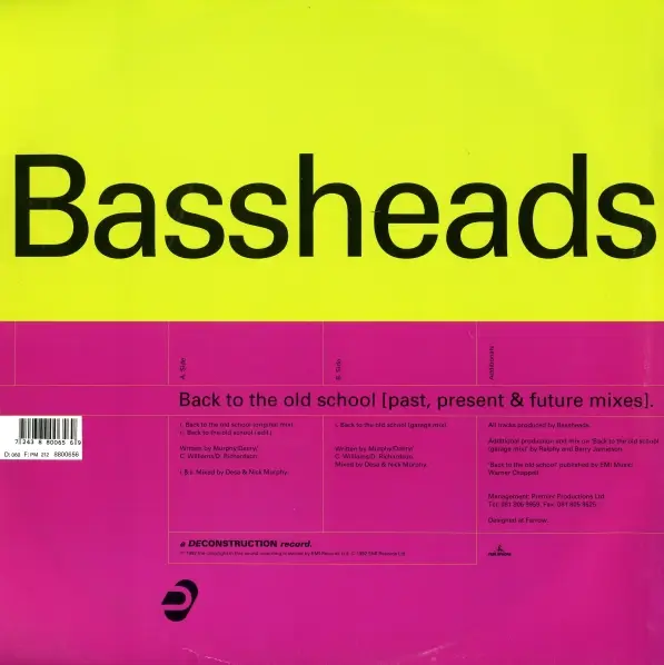BASSHEADS - Back To The Old School - Disque Maxi x 1