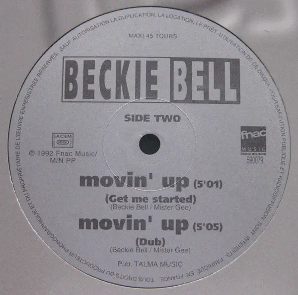BECKIE BELL - Movin' Up - Disque Maxi x 1