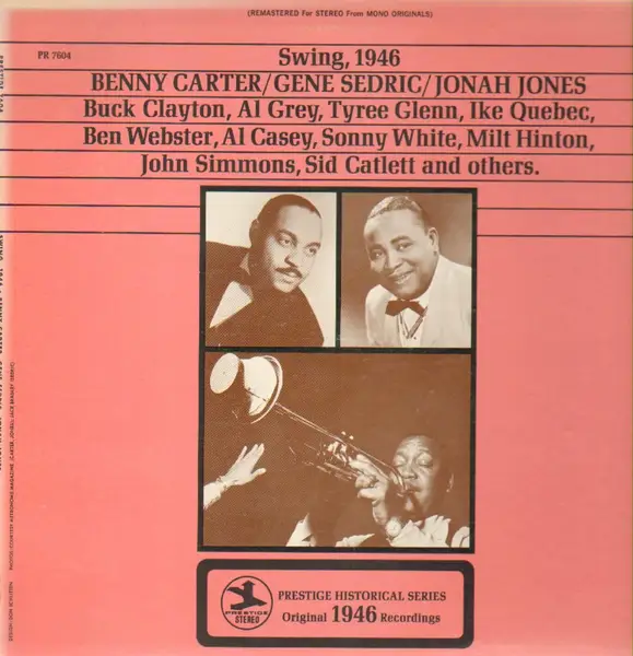 BENNY CARTER, GENE SEDRIC, JONAH JONES - Swing, 1946 - Disque 33T