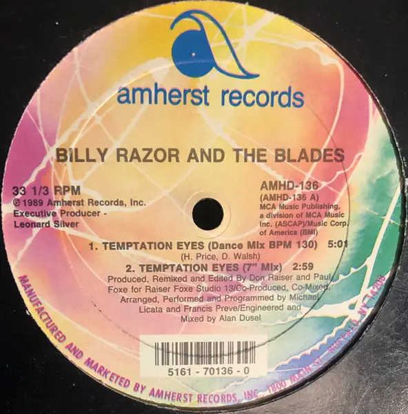 BILLY RAZOR & THE BLADES - Temptation Eyes - Disque Maxi x 1