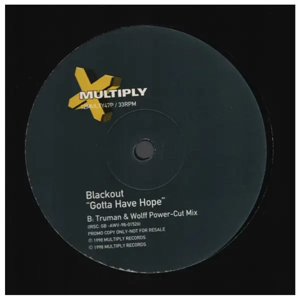 BLACKOUT - Gotta Have Hope - Disque Maxi x 1