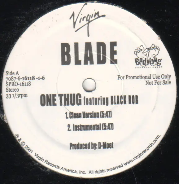 SONJA BLADE FEATURING BLACK ROB - One Thug - Disque Maxi 45T