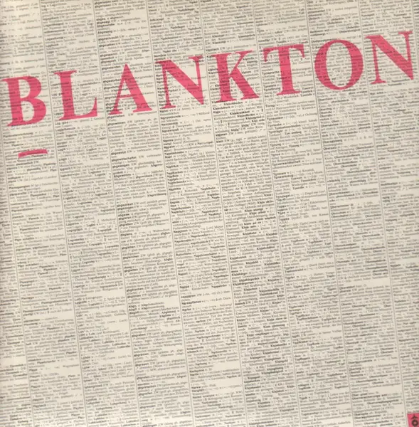 BLANKTON - Rein Planktonisch (ORIGINAL 1ST SWISS) - LP