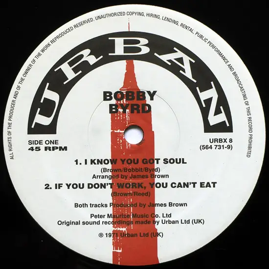 BOBBY BYRD - I Know You Got Soul - Disque Maxi x 1