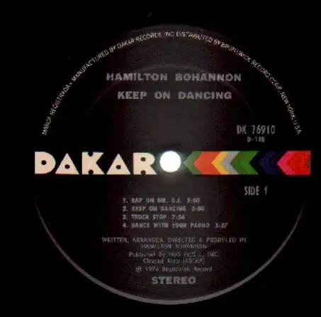 BOHANNON - Keep On Dancin' (COVER IS MISSING) - Disque 33T