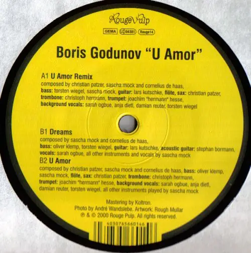 BORIS GODUNOV - U Amor - 12 inch x 1