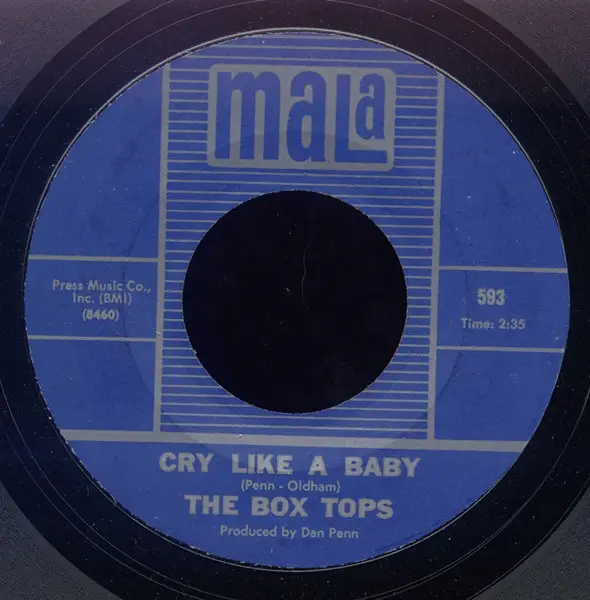BOX TOPS - Cry Like A Baby / The Door You Closed To Me - Disque 45T x 1