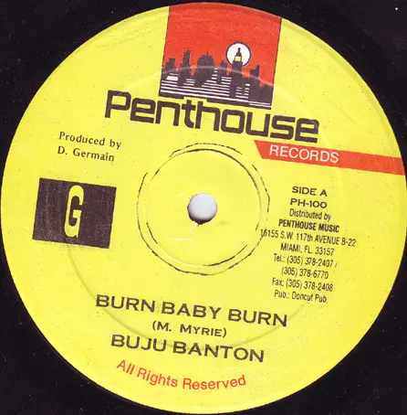 BUJU BANTON - Burn Baby Burn - Disque Maxi x 1