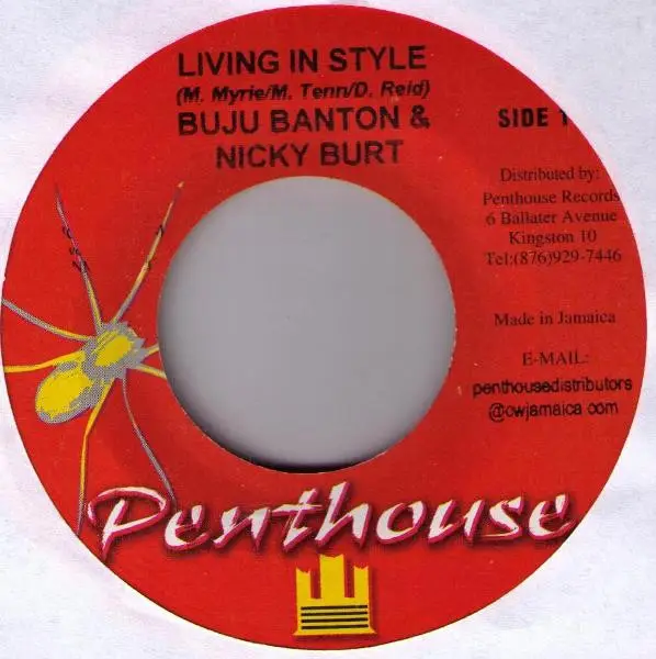 BUJU BANTON & NICKY BURT - Living In Style - Disque 45T x 1