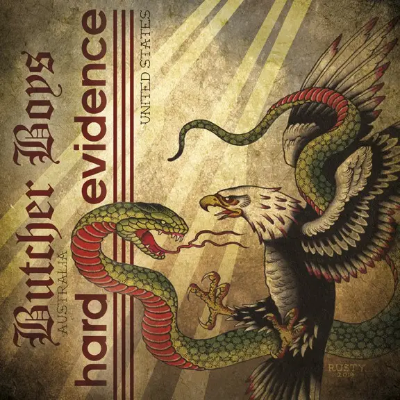 BUTCHER BOYS / HARD EVIDENCE - Butcher Boys / Hard Evidence (EP, OXBLOOD / BONE SWIRL VINYL) - Disque 45T x 1