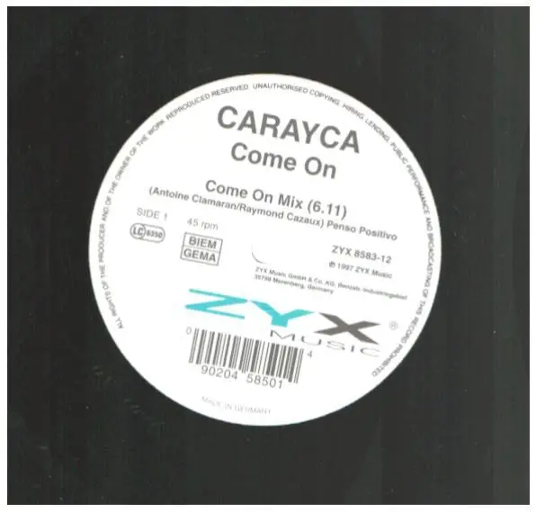 CARAYCA - Come On - Disque Maxi x 1