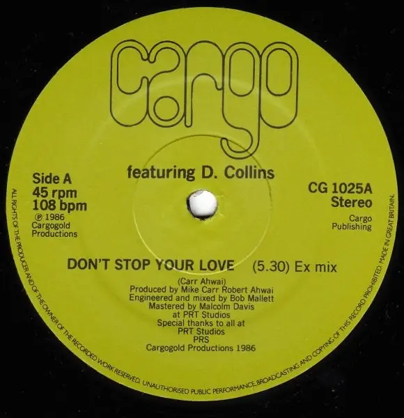CARGO - Don't Stop Your Love - 12 inch x 1
