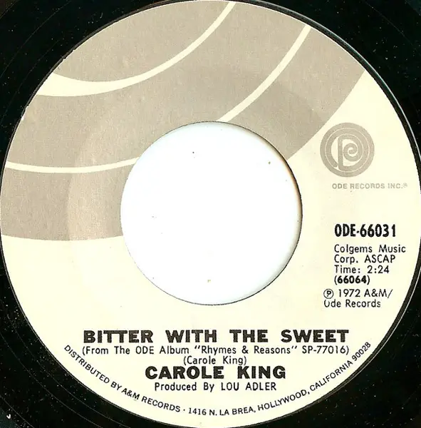 CAROLE KING - Been To Canaan / Bitter With The Sweet - Disque 45T x 1