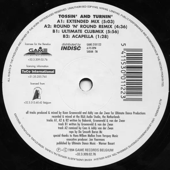 CHAKA BOOM BANG - Tossin' And Turnin' - 12 inch x 1