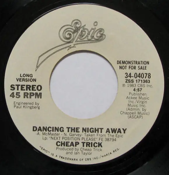 CHEAP TRICK - Dancing The Night Away - 7inch x 1