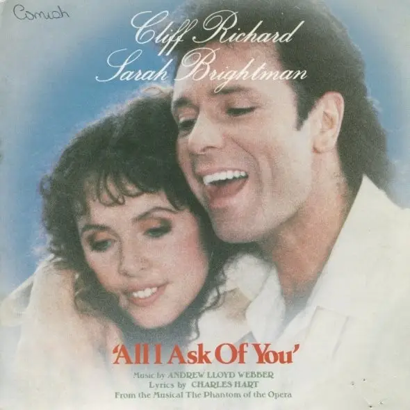 CLIFF RICHARD SARAH BRIGHTMAN - All I Ask Of You - Disque 45T x 1