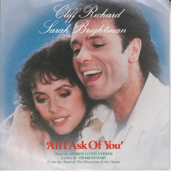 CLIFF RICHARD , SARAH BRIGHTMAN , ANDREW LLOYD WEBBER - All I Ask Of You - Disque 45T x 1