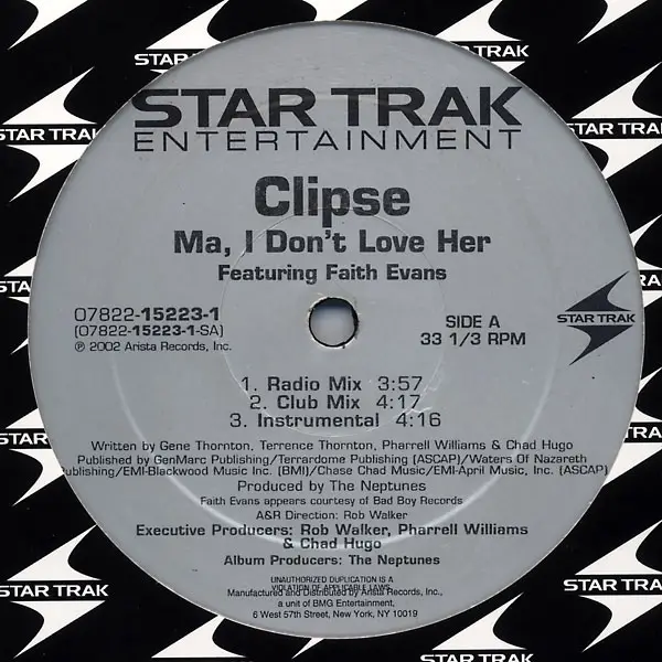 CLIPSE FEATURING FAITH EVANS - Ma I Don't Love Her / Cot Damn - Disque Maxi 45T