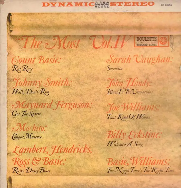COUNT BASIE, SARAH VAUGHAN, JOE WILLIAMS A.O. - 'The Most' - Volume 4 - LP