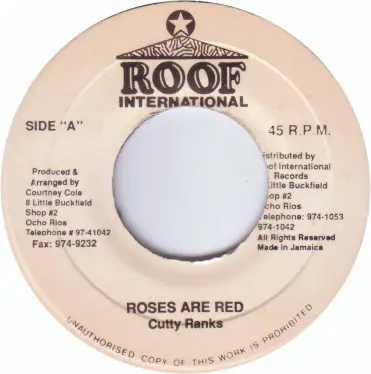 CUTTY RANKS - Roses Are Red - Disque 45T x 1